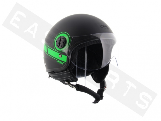 Helmet Demi Jet CGM 109S Shiny Matt Fluo Green (shaped visor)